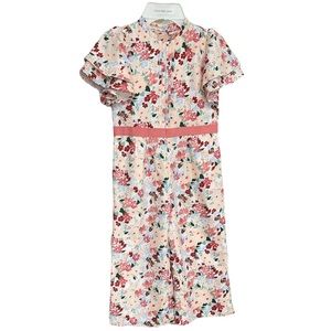Janie and Jack Floral Jumpsuit with Pink Accents